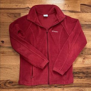 Columbia Red/Rust Fleece Jacket Women’s Medium